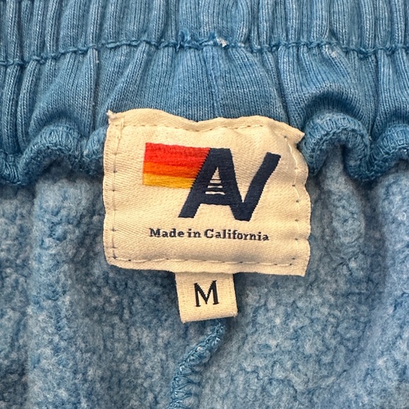 Aviator Nation women’s blue shorts size M with Rainbow neon Stripes. - Picture 2 of 4